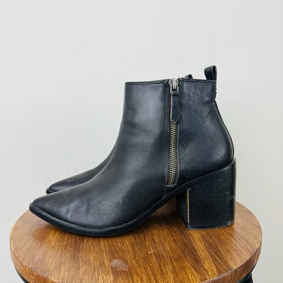 Treasure And Bond Freda Black Leather Bootie Women’s Size 8.5 - Picture 1 of 12